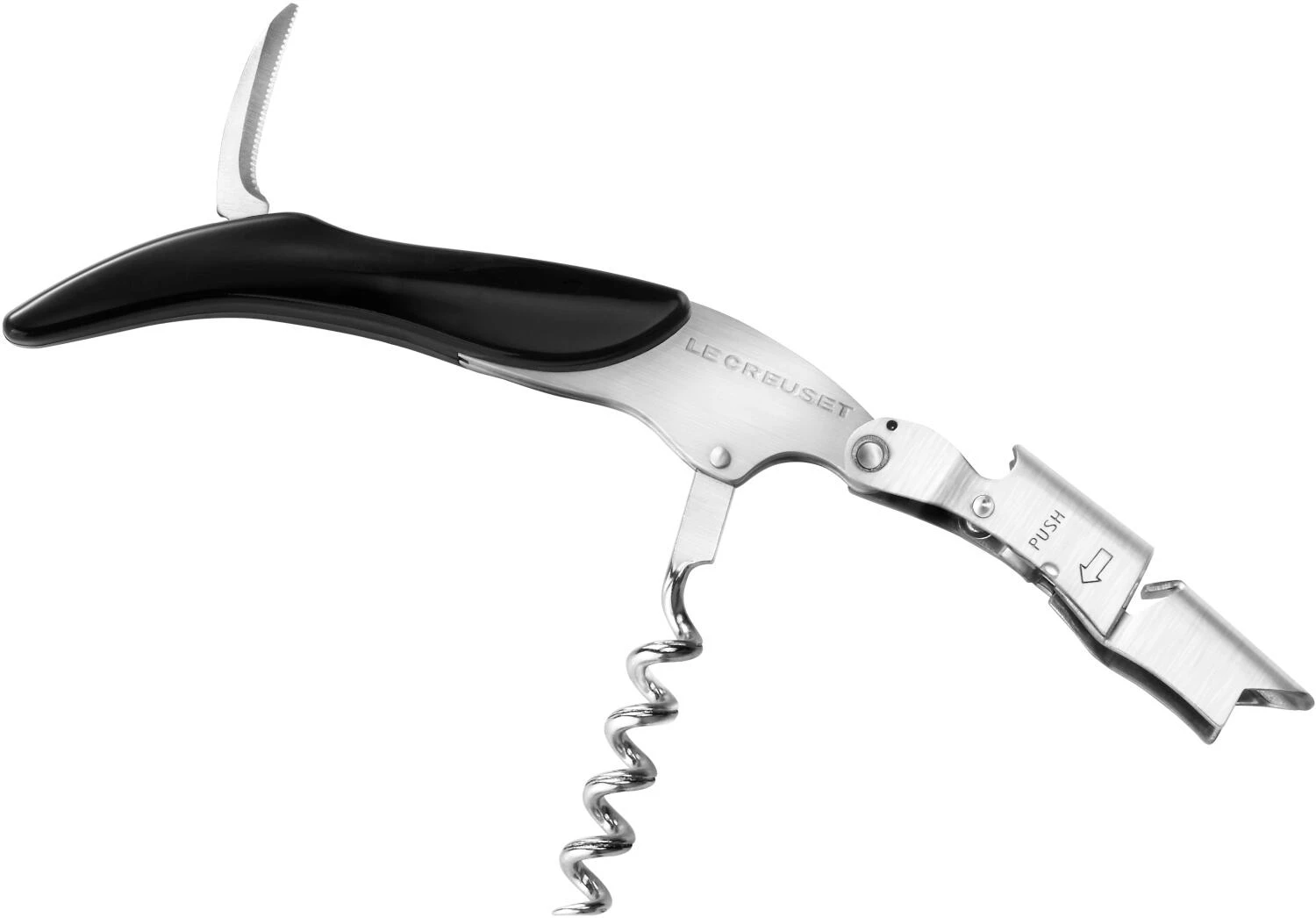 Le Creuset Screwpull Kellnermesser WT-130 Schwarz 4 Le Creuset Screwpull Kellnermesser WT-130 Schwarz – Bild 2