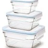 Glasslock Frischhaltebehälter Ofengeeignet Quadratisch, 3er-Set (405ml, 900ml U. 1650ml) -Zassenhaus shop GL 530 xl