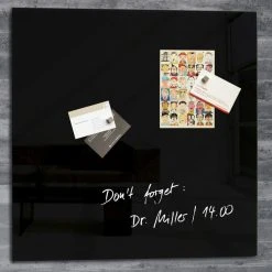 Sigel Glas-Magnetboard Artverum® Schwarz, 48 X 48 Cm